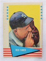 1961 Fleer Red Faber Baseball Greats Card #24