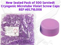 500 Sarstedt Cryogenic Microtube Violet Screw Caps