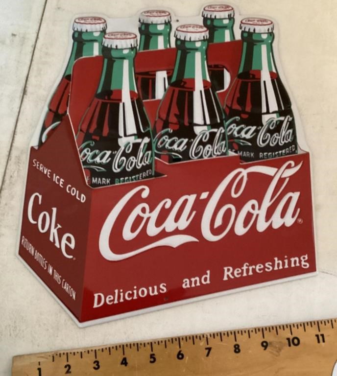 Metal Coca-Cola diecut sign