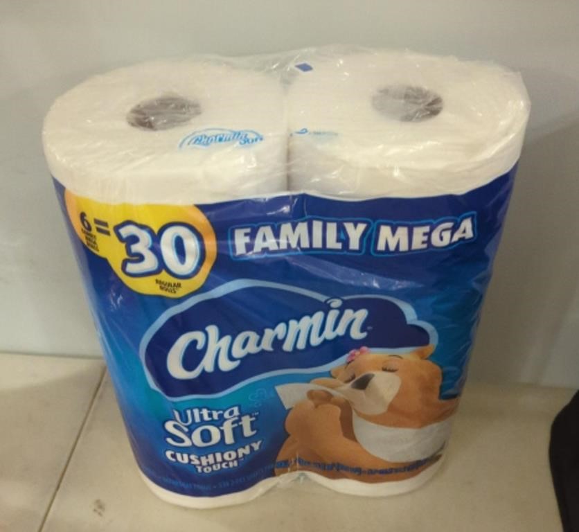 6-roll pack of Charmin toilet tissue