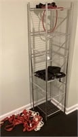 5' metal shelf and fitness accessories