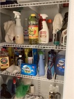 Closet full of cleaning supplies