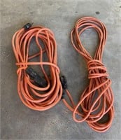 2 orange extension cords