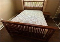 11 - BED, MATTRESS SET & SIDE TABLE