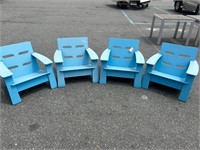 4pc Loll Cabrio Outdoor Lounge Chairs Blue