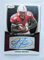 2009 SAGE Andre Brown Authentic Signed Auto Card