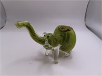 4" Green Glass ELEPHANT Smoking PIpe