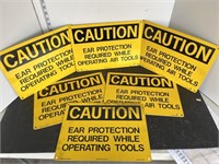 5 plastic ear protection signs