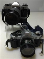 2 Canon AE-1 Program 35mm Film Cameras. 50mm 1.8