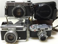 3 Vintage 35mm Film Cameras w/ Lenses