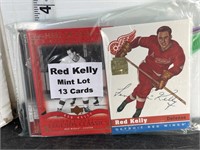 13 Red Kelly hockey cards