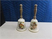(2) Norman Rockwell Collector's Pottery 9" Bells
