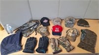 HUNTING PULLOVERS,HATS,WARM GLOVES-CAMO,REMINGTON+