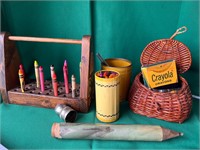 Vintage Crayon Holder lot