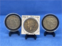 Lot of Misc Peace Dollars (3)