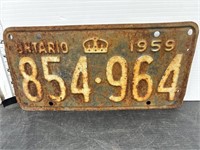 License plate - 1959