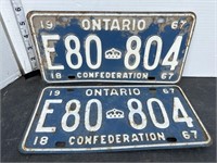 2 licence plates - 1967