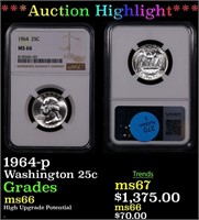 ***Auction Highlight*** NGC 1964-p Washington Quar