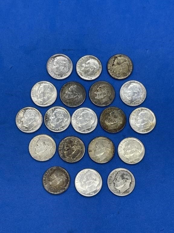 Lot of Misc Silve Roosevelt Dimes (19)