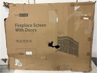 Fireplace screen with doors