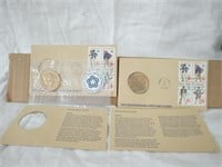 2 BICENTENNIAL FIRST DAY COVER SETS W/COINS,ETC