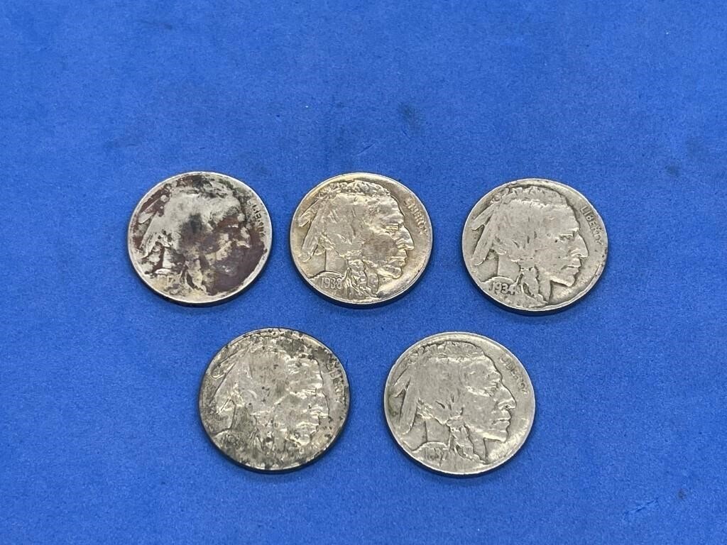Lot of Misc Buffalo Nickels (5)