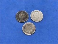 Lot of Liberty-V Nickels(3)