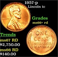 1957-p Lincoln Cent 1c Grades GEM++ RD