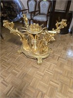 GOLD  TABLE W/ ROUND GLASS TOP