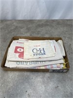 Vintage advertising cloth sacks