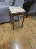 WOOD & MARBLE SIDE TABLE