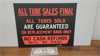 Radio Tubes cardboard advertising sign