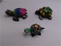 (3) miniature TURTLE Collectibles