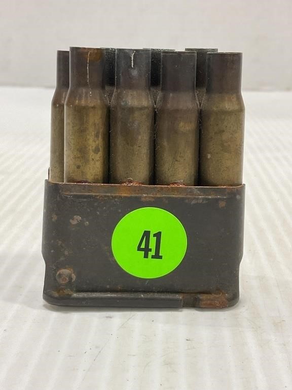 M1 GARANDE CLIP WITH 8 ROUNDS OF BRASS
