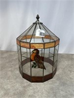 Glass panel bird lamp shade