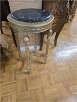ROUND  SIDE TABLE W/ MARBLE TOP
