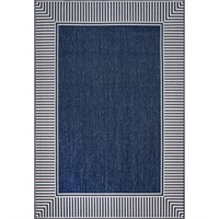 Navy Asha Indoor/Outdoor Rug 6ft 7in x 9ft