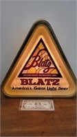 Blatz Beer Lighted Triangle Advertising Sign