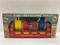 KNICKERBOCKER'S CORK GUN & REVOLVING TARGET TOY IN