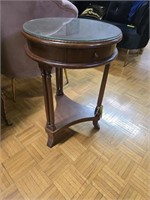 ROUND SIDE TABLE W/ GLASS TOO