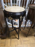 PEDESTAL  SUDE TABLE W/ MARBLE TOP