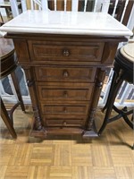 SIDE TABLE W/ DRAWERS & MARBLE TOP
