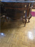HALF MOON BUFFET  MARBLE TOP TABLE W/ DRAWERS