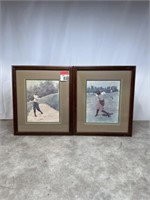 A.B. Frost framed golf photos, set of 2.