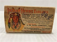 INDIAN HERBS TABLETS BOX -WASHINGTON D.C. MEDICINE