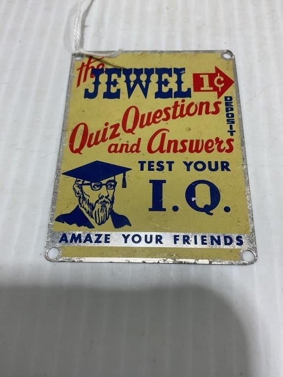 1950'S THE JEWEL QUIZ Q & A PENNY ARCADE MACHINE