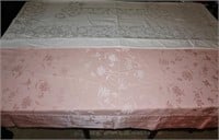 pink & white tablecloths