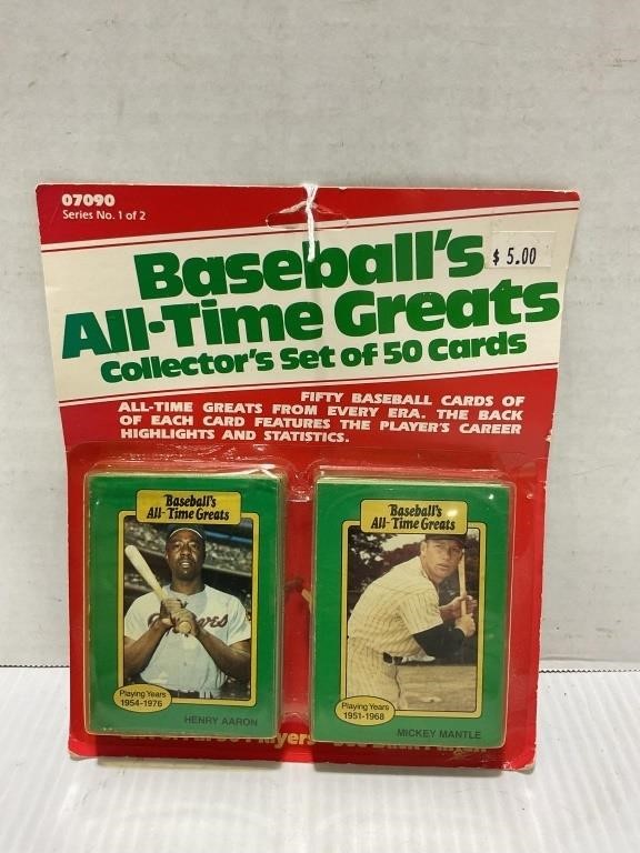 BASEBALL'S ALL TIME GREATS COLLECTOR'S SET OF 50