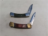 (2) WoodenHandled Pocket Knives Solingen/Sheffield