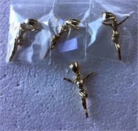 QTY 4 GOLD JESUS CHARMS